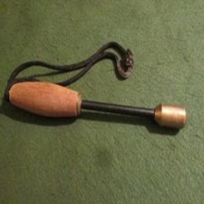 Vintage Fishing Fish Priest with Wooden Handle and Heavy Brass End - 8" Long