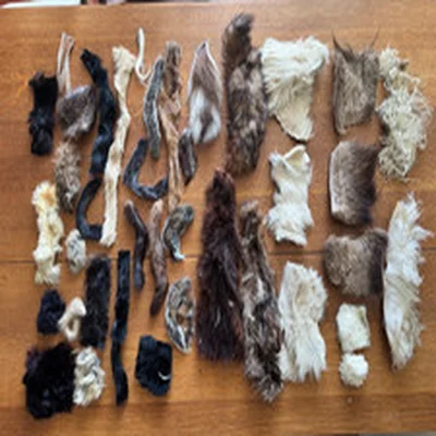 Fly Tying material - fur. 40 pieces various types, Deer, Rabbit etc