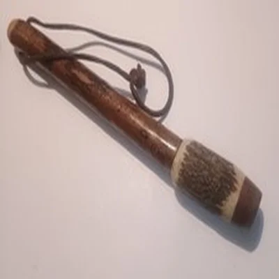 Smart fishing priest in wood & horn, nice weight in hand! 9" long.