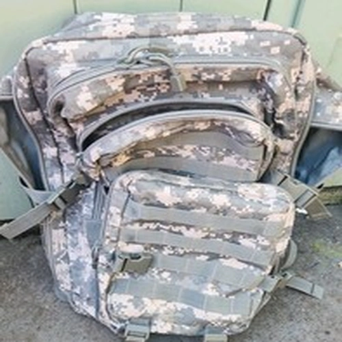 Camo Mil Tec Assault Pack Multi Pocket Rucksack Used Carp Fishing Tackle Storage
