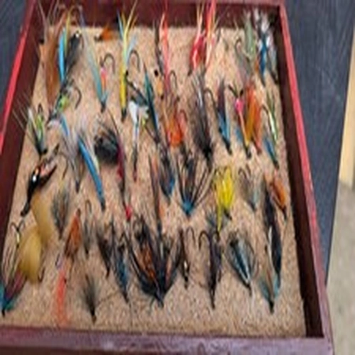 Box of salmon and trout flies
