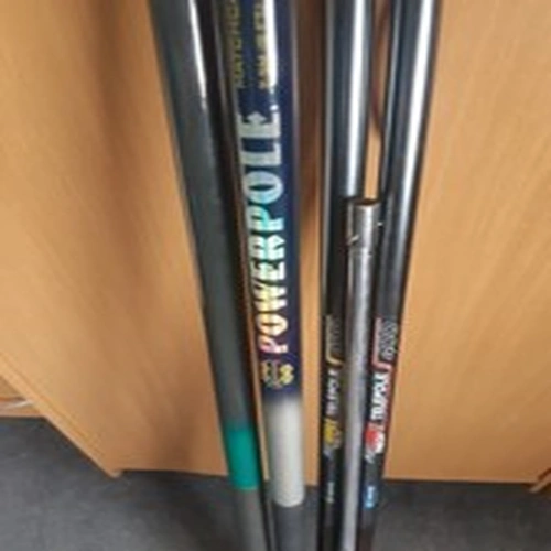 joblot 2 x net handles 2 x fishing poles 