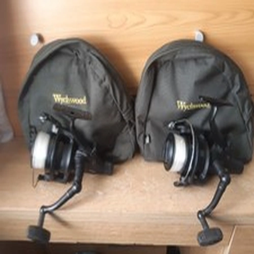 2 x mitchell r avr 6500fs reels with wychwood padded cases