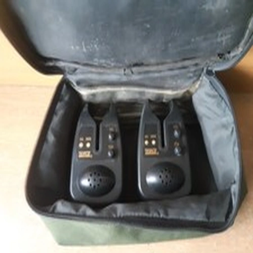 2 x zebco bite alarms ecg pouch