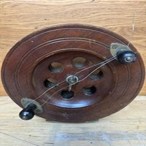 Wooden & Brass Scarborough Style Sea Fishing Reel 7 1/8” Dia x 1 3/4” Wide