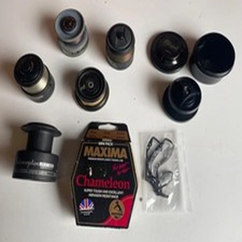 Various fishing spools (some with/some without line) USED