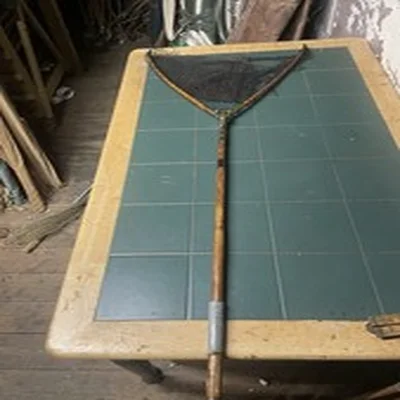 Antique Hardy Fly Fishing Scoop Net Patent Design Wooden Handle And Net See Desc