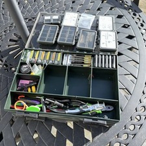 Fox Large Double Tackle Box Absolutely Loaded With Carp Fishing Terminal Tackle