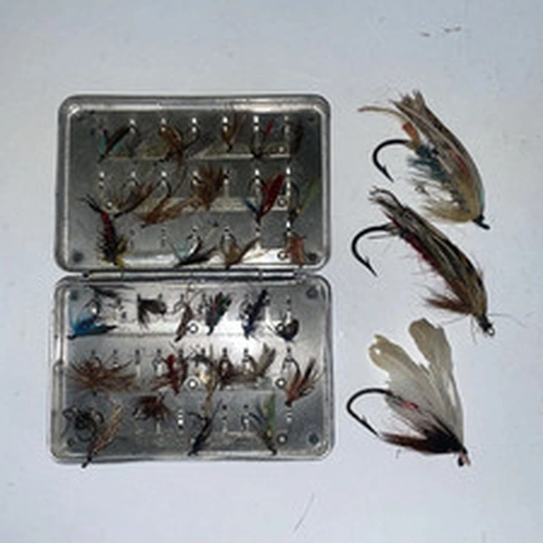 Tin  Of Old Fishing Flies.
