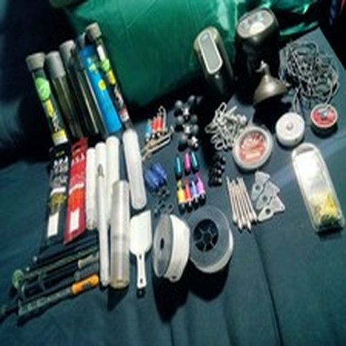 Carp Job Lot, pva mesh, bobbins, snag ears, leader, tap, security light, anchor