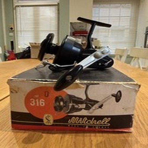 Mitchell 316 1963 Mk1 Flat Handle Fishing Reel In Original Box Rare Vintage