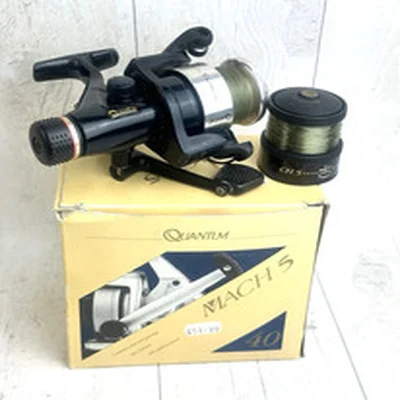 Quantum Mach 5 Fishing Reel Size 40 with Spare Spool Carry Bag & Original Box