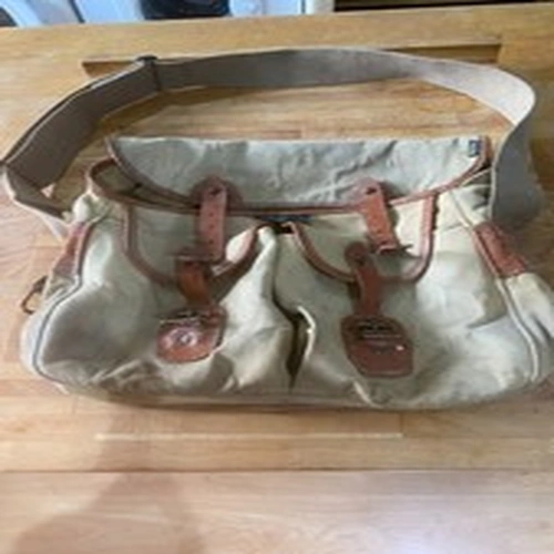 Vintage Liddesdale Newcastleton Fishing Bag Canvas Leather Satchel Angling