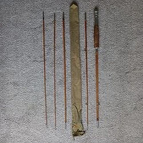 Antique Split Cane Rod 2 Piece or 3 Piece with Spare Tip, Bag