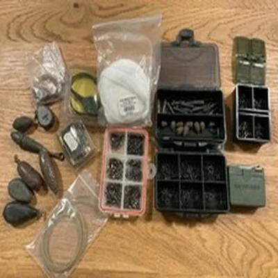 job lot of carp fishing terminal tackle lead clips swivels pva etc korda fox