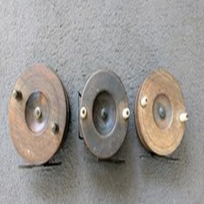 A Selection Of Early Iron Back Wooden  Reels