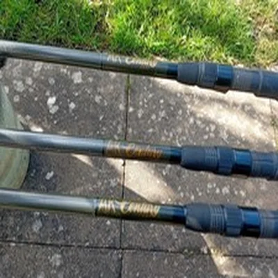 3 x Century AK47 Twin Tip Old School Carbon Carp Fishing Rods