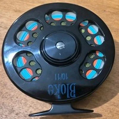 A FINE BLOKE #10/11 SALMON FLY REEL LINE ON READY TO FISH WITH IN MAKERS POUCH