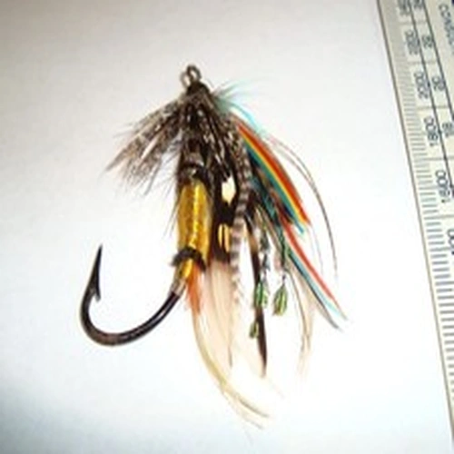 Vintage fishing salmon fly fishing gut eyed salmon fishing fly old jungle cNo.15