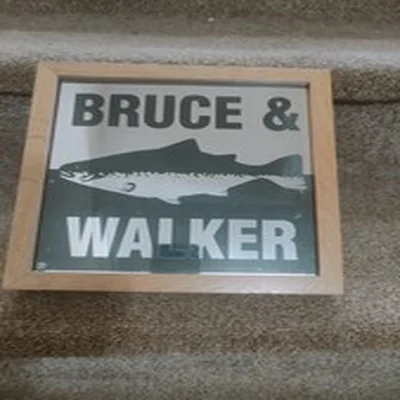 Beautiful Bruce And Walker Advertising Mirror Sign In Solid Oak Frame