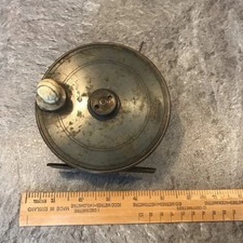 Very Early Vintage Malloch’s Patent Brass Salmon Reel 4.5”
