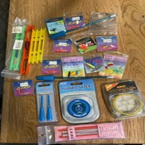 job lot of pole fishing elastication items connectors bungs preston drennan etc