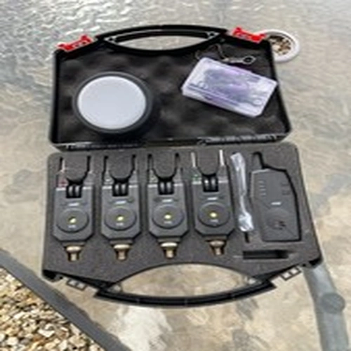 NTG Bite Alarm Set - 200m Range, Pack of 4. Linked USB bivvy light.