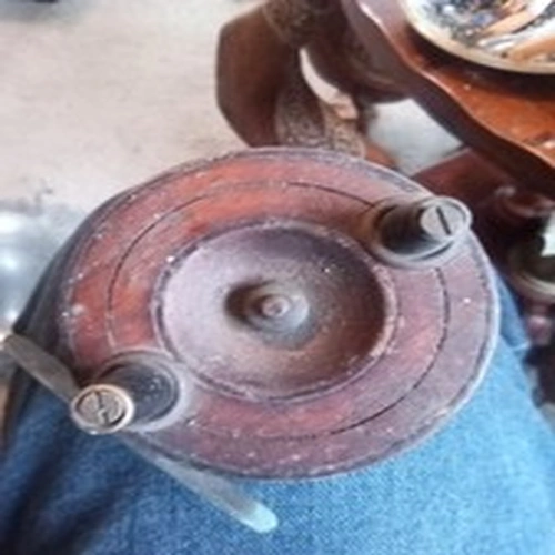 Antique Vintage Mahogany Fishing Reel Ogden Smith London 