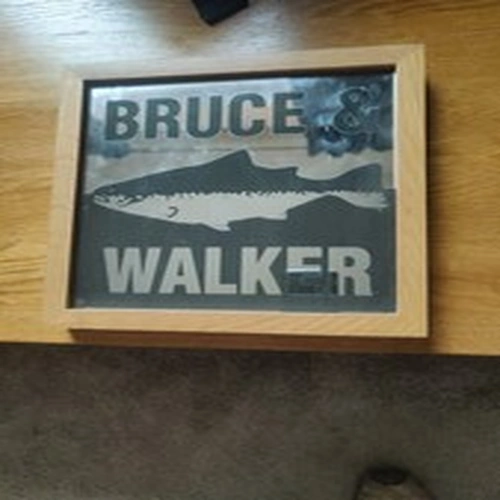 Stunning BRUCE & WALKER  MIRROR Advertising Sign In Oak Frame
