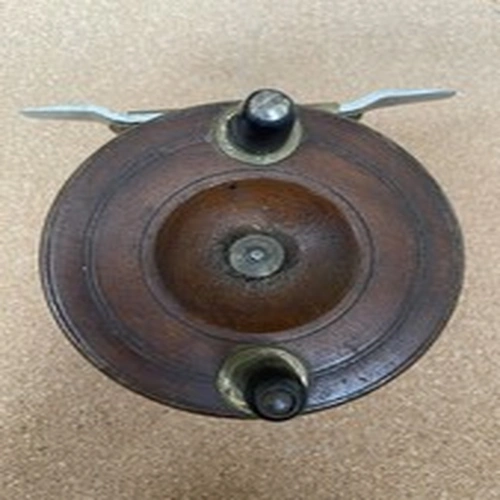 Vintage Wood and Brass Centre Pin Reel for Sea Fishing