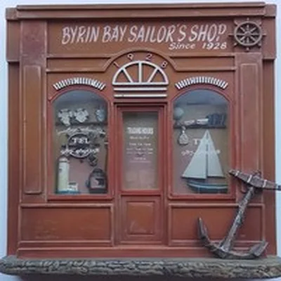 Vintage Diorama Fishing Store 40 x 30 Cm Hand Made  .