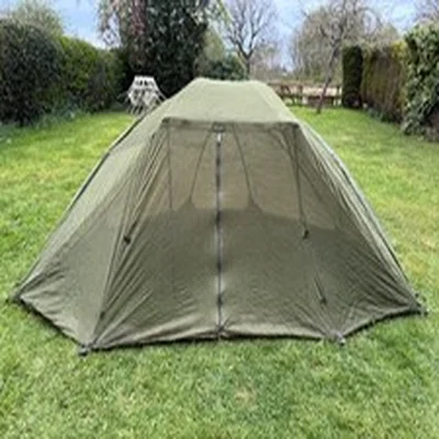 ESP Lo Pro Brolly MK1, Mossie mesh, Trakker quick release storm poles and sling.