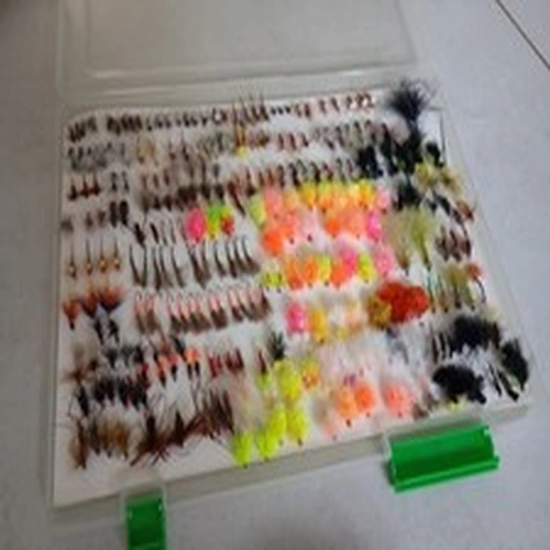 An exceptional A4 box of flies! Over 250 flies dries, nymphs, boobies, blobs etc
