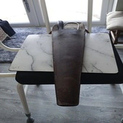 Antique CFarlow And Son Folding Gaff In Original Leather Shoulder Case