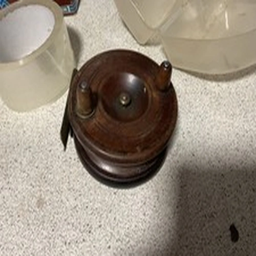 vintage wooden centre pin fishing reel