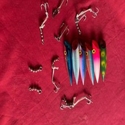 6 Vintage  Jensen J Plug  Lures , Kynoch Killer Type Lures. 3 1/2 Inch.