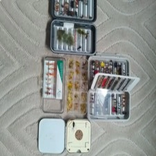 BOXED FISHING FLIES FRESH WATER TROUT AND SALMON JOBLOT