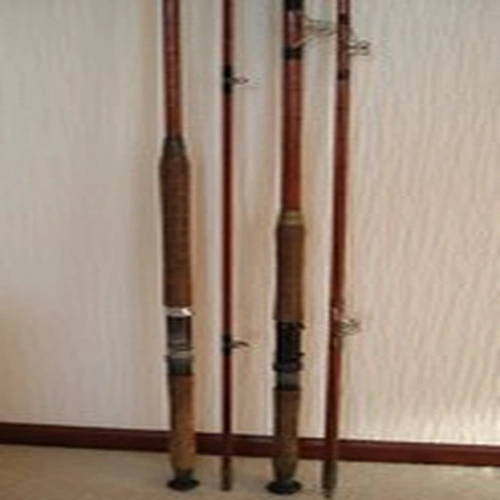 TWO VINTAGE MILBRO ELASTICANE SPLIT-CANE FISHING RODS -  11 feet & 8 feet length