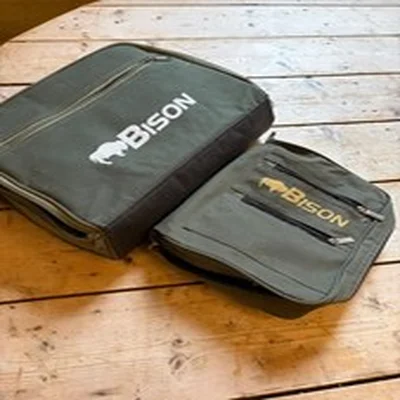 Bison green fishing reel canvas bag x2