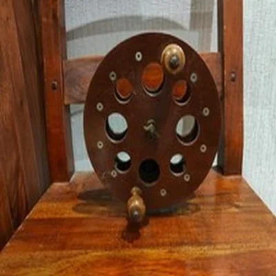 Scarborough style reel, used body made of Tufnol, brass stainless steel fittings