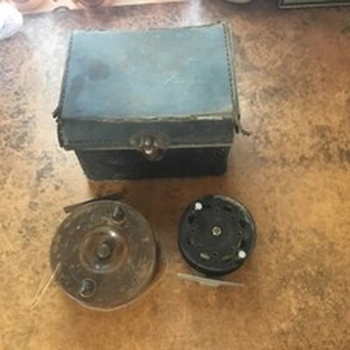 2 Fly Reels And Box 1 X Foremost 1 X Wooden Fishing Angling