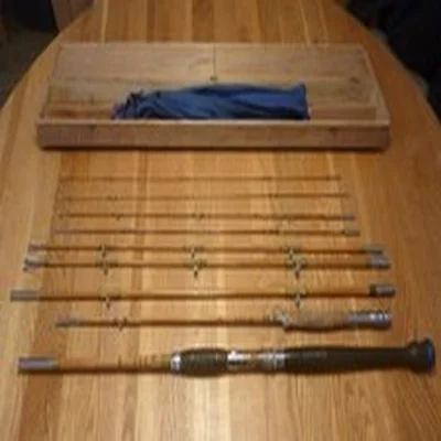 Vintage 9 Piece Eagle Tokyo Bamboo Fly Rod Fishing Rod with Wooden Case