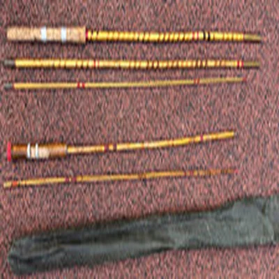 vintage old cane fishing rods used