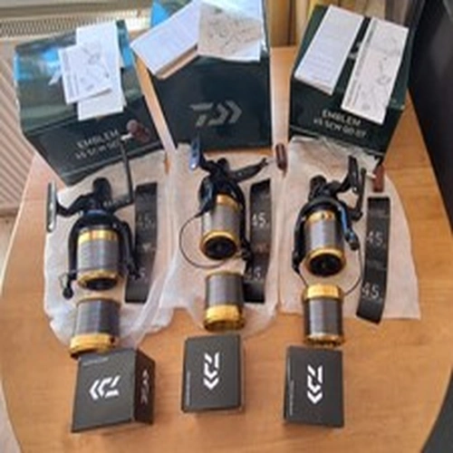 Daiwa 23 Emblem 45 SCW QD OT Gold Spool Carp Fishing Reel Set of 3