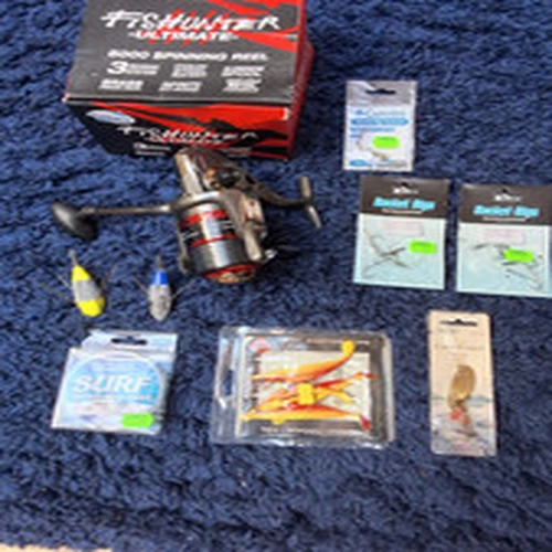 Jarvis walker fishunter ultimate fishing reel with new unused fishing bits