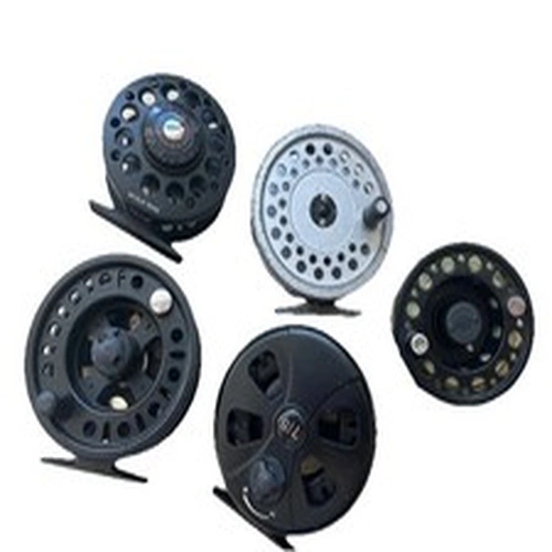 4 Flextec Richel reels + Vintage Hardy