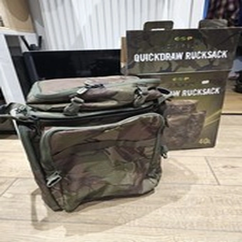 ESP Camo Quick draw Rucksack 40L Fishing Bag. Excellent Condition. Minimal Use.