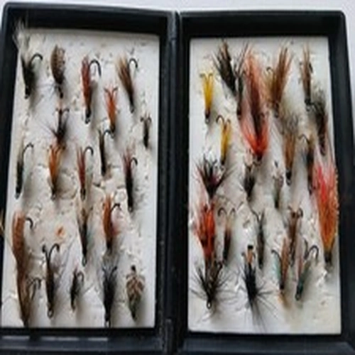 Plastic Case Full Of Vintage Fishing Flies Uk Post Only