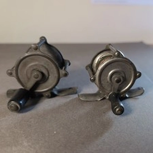 Antique Hendryx 40 Small Brass Fishing Reel Pat'd 1876-1888 and an unmarked reel