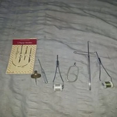 Fly Tying Materials Tools Job Lot Including Whip Finish Tool Hackle Pliers